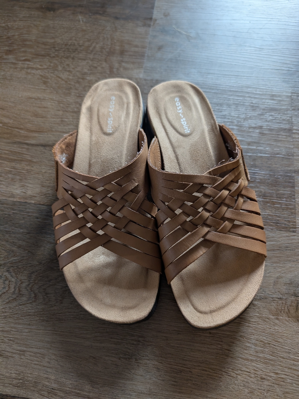 Easy Spirit Women’s Tan Braided Slide Sandals